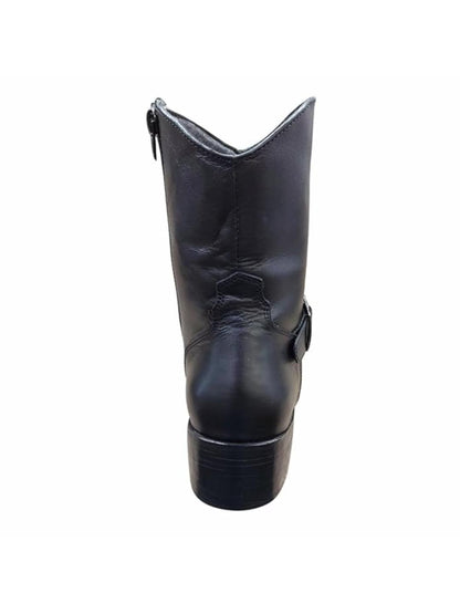 Shoe Bazar Black Genuine Leather Boots for Men