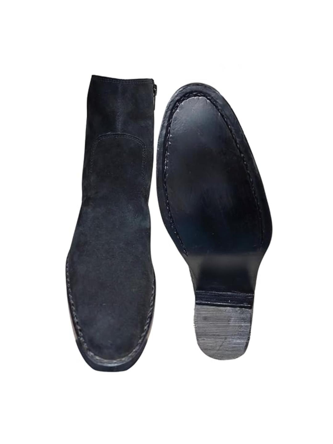 Shoe Bazar Black Suede Leather Boots for Men
