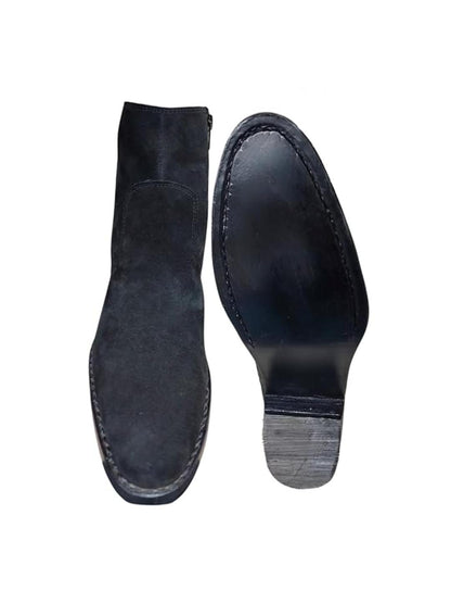 Shoe Bazar Black Suede Leather Boots for Men