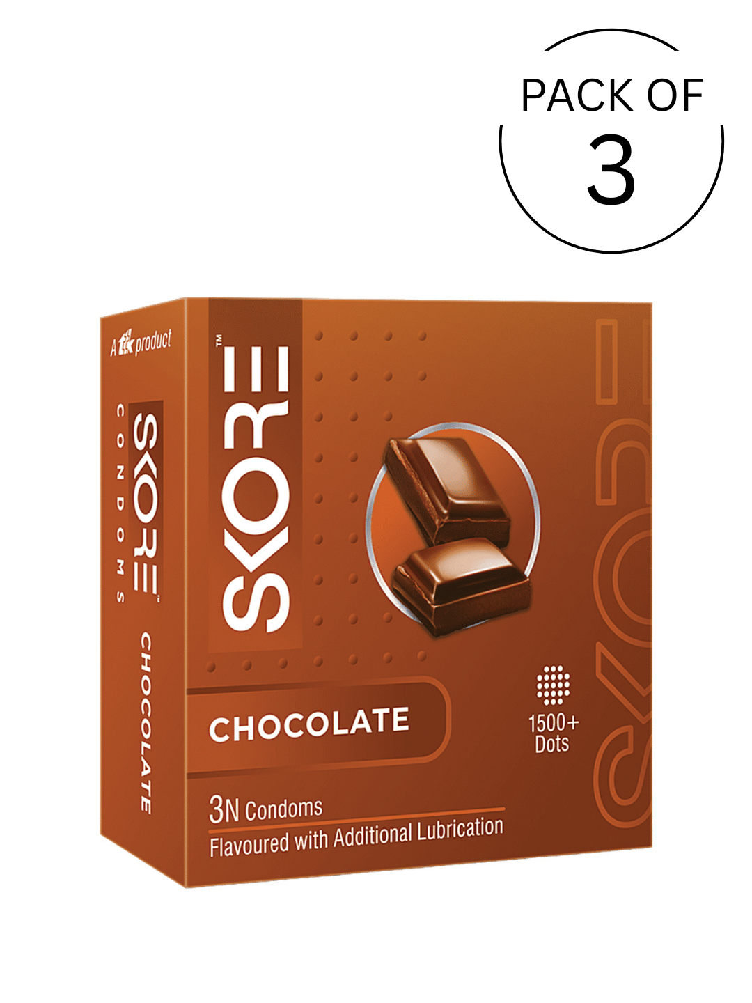 Skore 1500+Dots Chocolate Flavoured Condoms (Additional Lubrication)