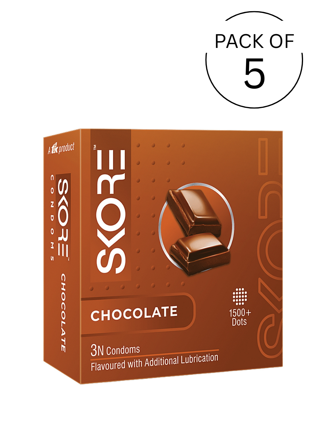 Skore 1500+Dots Chocolate Flavoured Condoms (Additional Lubrication)