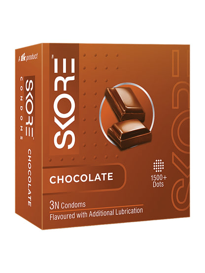 Skore 1500+Dots Chocolate Flavoured Condoms (Additional Lubrication)