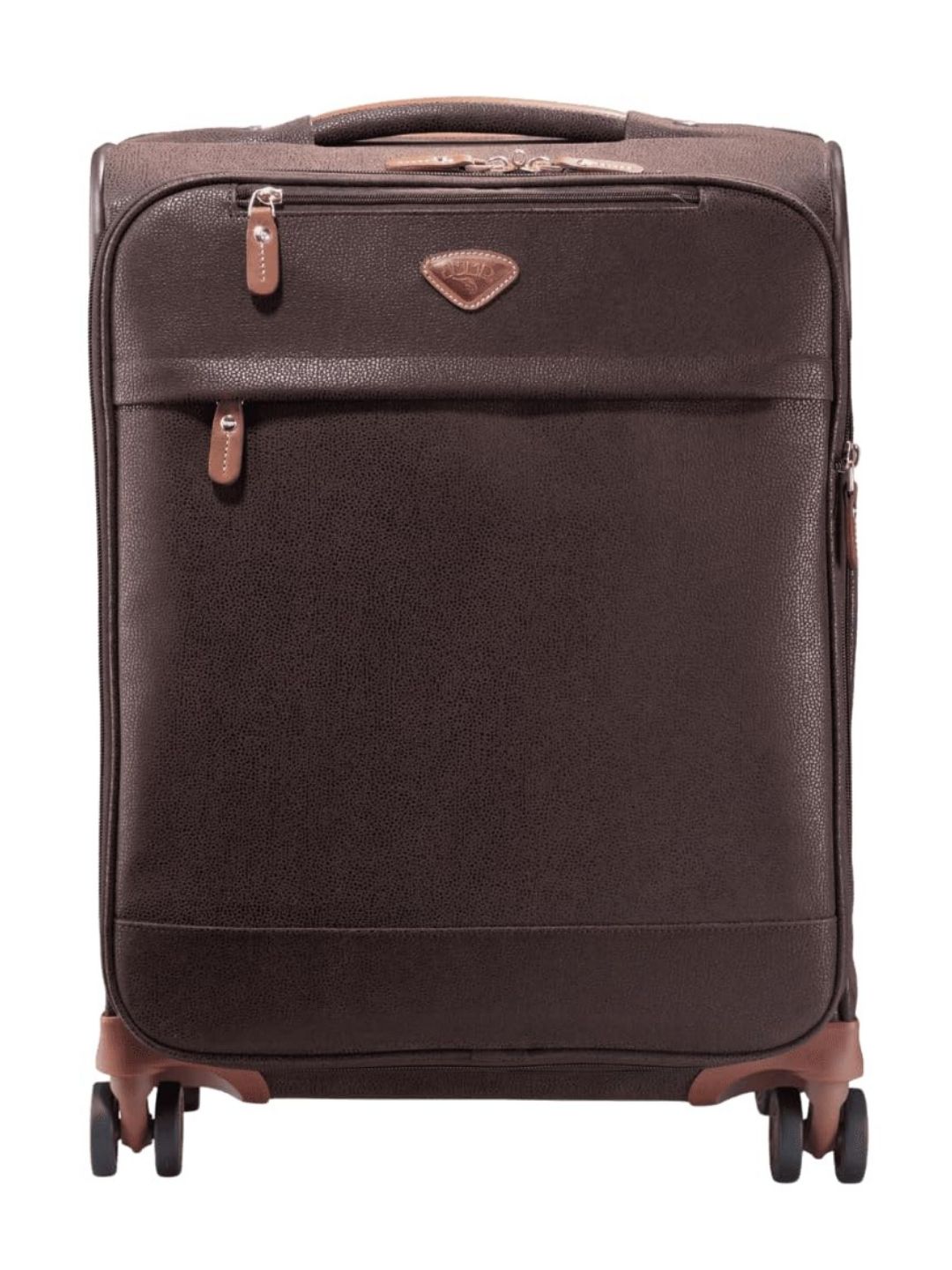 JUMP Uppsala Trolley Bag-Chocolate Brown-Cabin-20 inches Expandable Polysuede Material with Leather Trimmings Softsided Carry-on 8 Wheels Travel Bag Fashion Bag for Men and Women