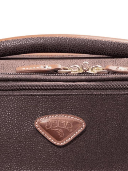 JUMP Uppsala Trolley Bag-Chocolate Brown-Cabin-20 inches Expandable Polysuede Material with Leather Trimmings Softsided Carry-on 8 Wheels Travel Bag Fashion Bag for Men and Women