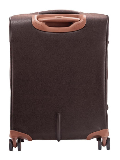 JUMP Uppsala Trolley Bag-Chocolate Brown-Cabin-20 inches Expandable Polysuede Material with Leather Trimmings Softsided Carry-on 8 Wheels Travel Bag Fashion Bag for Men and Women