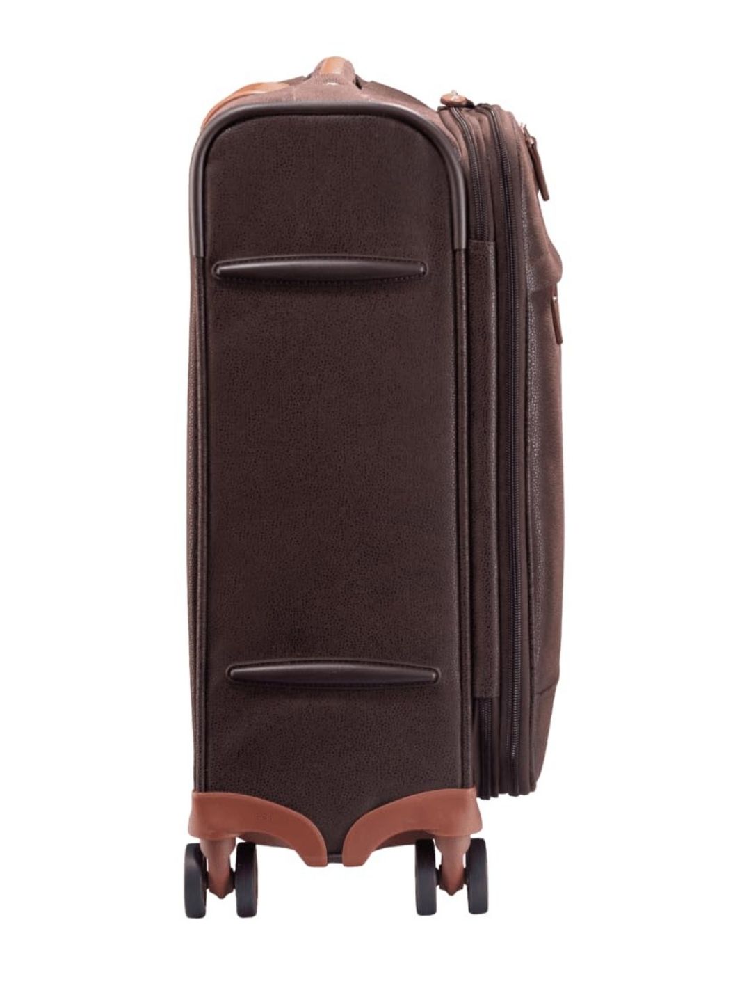 JUMP Uppsala Trolley Bag-Chocolate Brown-Cabin-20 inches Expandable Polysuede Material with Leather Trimmings Softsided Carry-on 8 Wheels Travel Bag Fashion Bag for Men and Women