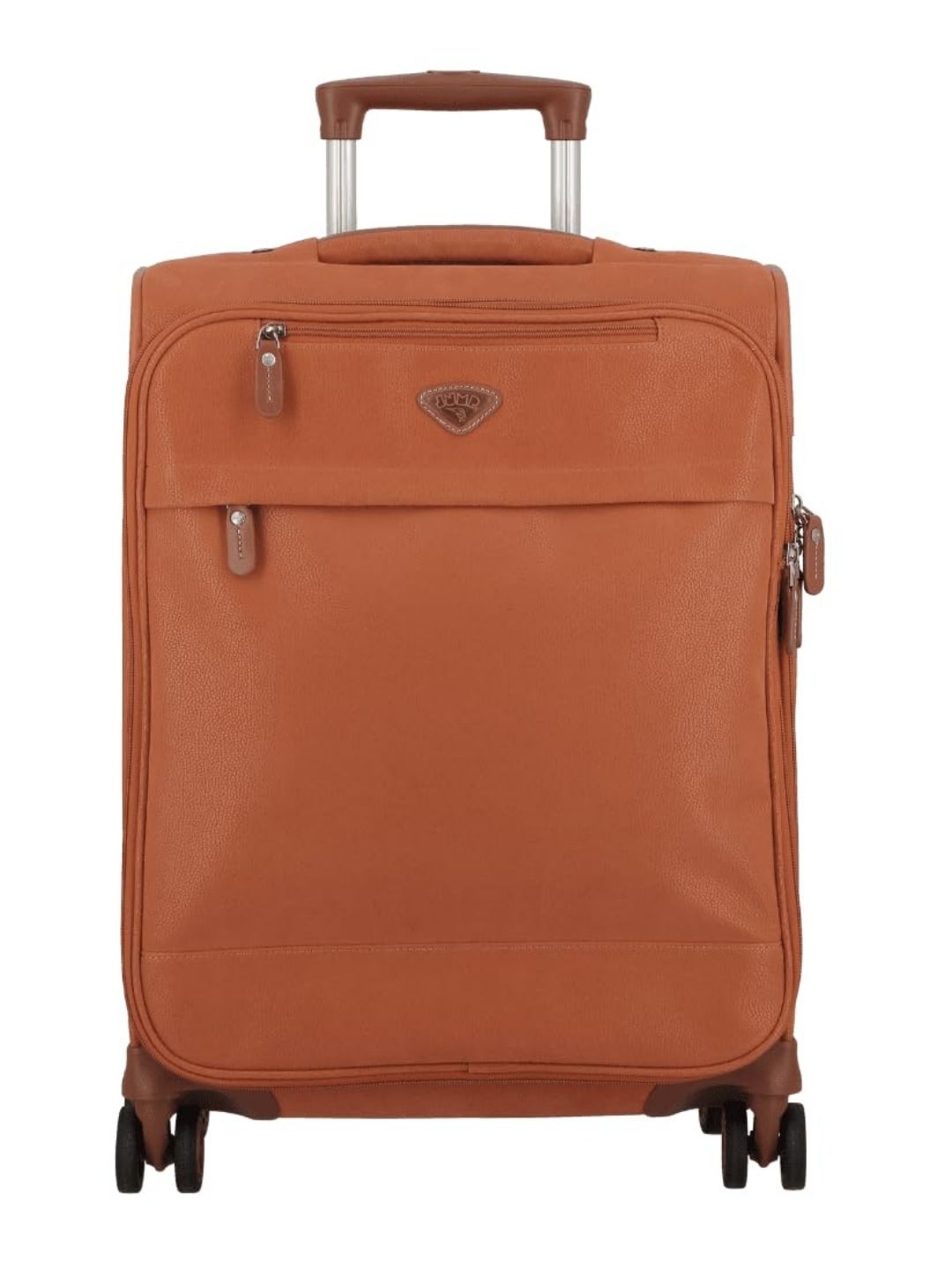 JUMP Uppsala Trolley Bag-Terracota-Cabin-20 inches Expandable Polysuede Material with Leather Trimmings Softsided Carry-on 8 Wheels Travel Bag Fashion Bag for Men and Women