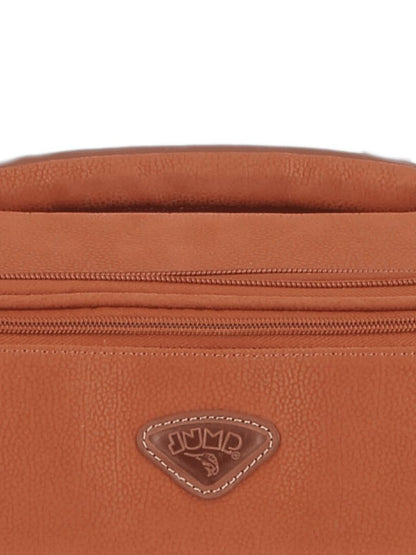JUMP Uppsala Trolley Bag-Terracota-Cabin-20 inches Expandable Polysuede Material with Leather Trimmings Softsided Carry-on 8 Wheels Travel Bag Fashion Bag for Men and Women
