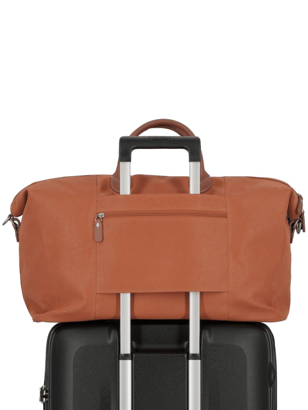 JUMP Uppsala Weekend Travel Duffle Bag-Terracota-Cabin-50 cms Polysuede Material with Leather Trimmings Light Weight Fashion Travel Bag for Men and Women