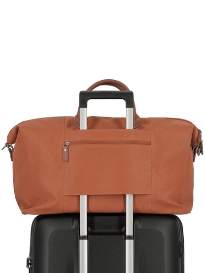JUMP Uppsala Weekend Travel Duffle Bag-Terracota-Cabin-50 cms Polysuede Material with Leather Trimmings Light Weight Fashion Travel Bag for Men and Women
