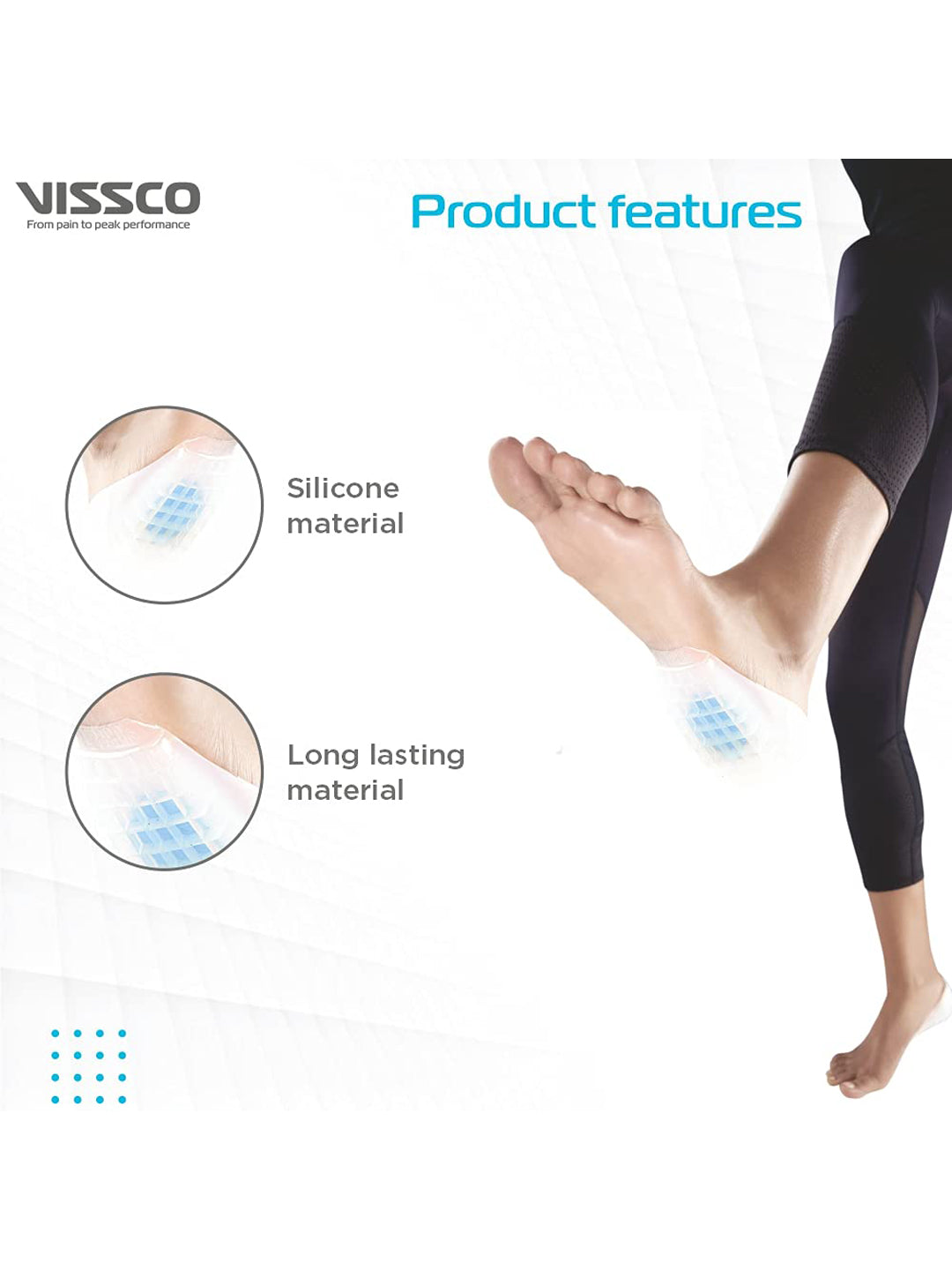 Vissco Heel Cushion with Blue Spot Foot Support - Blue
